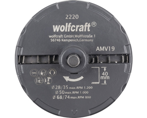 Set de scies cloches multi-lames Wolfcraft Ø 28-74 mm 5 pces