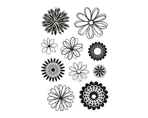 Illustration mit verschiedenen Blumenmustern