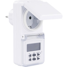 Minuterie numérique avec LCD jusqu'à 1800 W adaptée à l'extérieur IP44 blanc-thumb-0