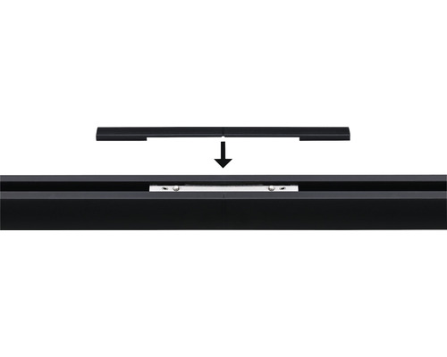 Montage einer schwarzen Lichtleiste