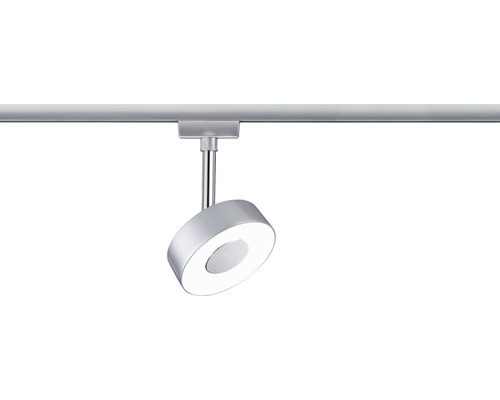 Silberner LED-Strahler an Stromschiene