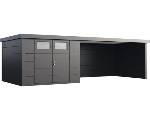 Abri de jardin en métal avec extension pour le jardin