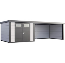 Gartenhaus Classico 3030 inkl. Lounge 4530 rechts mit Seitendach, Rück- und Seitenwand 782 x 318 cm weiß