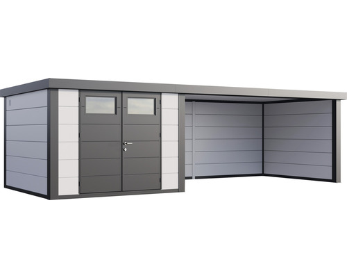 Gartenhaus mit Anbau für Gartengeräte und Aufbewahrung