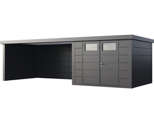 Moderne Gartenlaube mit Geräteschuppen und Carport