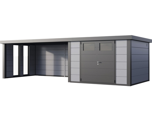 Gartenhaus mit Anbau zur Aufbewahrung von Gartengeräten und Werkzeugen