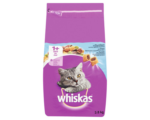 Katzenfutter trocken, Whiskas 1+ Thunfisch 3,8 kg-0