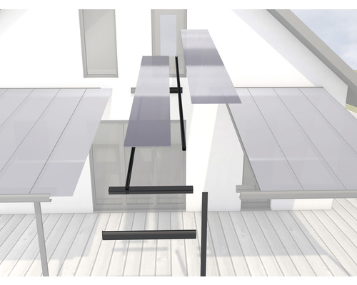 Module d'extension toiture pour terrasse gutta 120 x 406 cm anthracite
