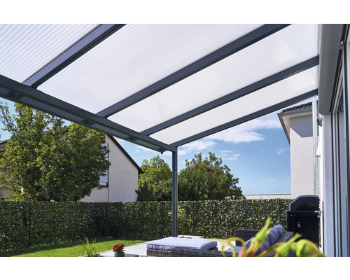 Auvent de terrasse avec toit transparent pour l''extérieur