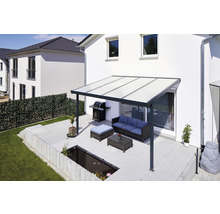 Terrassenüberdachung gutta Premium Acryl Klima blue 410,2 x 306 cm anthrazit