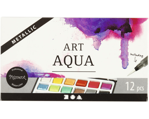 Aquarellfarbe Metallic 12 Farben