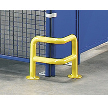Protection anti-collision jaune en acier pour étagères