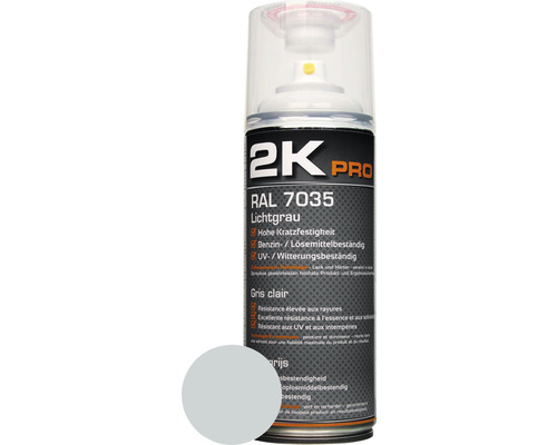 Peinture aérosol 2K PRO brillant RAL 7035 gris clair 400 ml