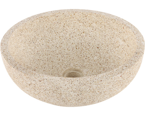 Lavabo à poser Differnz Terrazzo 40 x 40 cm beige marron mat avec revêtement 38.010.56