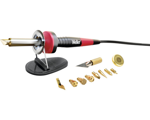 Set pour votre propre projet de pyrogravure Weller WLPROWB28CHB, 28 pièces, EU Outil de pyrogravure avec différents embouts et support de rangement
