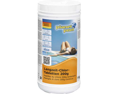 Pastilles de chloration longue durée pour piscine Planet Pool 200g/pièce 1 kg