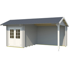 Maison de jardin en bois avec double porte et auvent