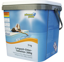 Pastilles de chloration longue durée pour piscine Planet Pool 200g/pièce 5 kg-thumb-0