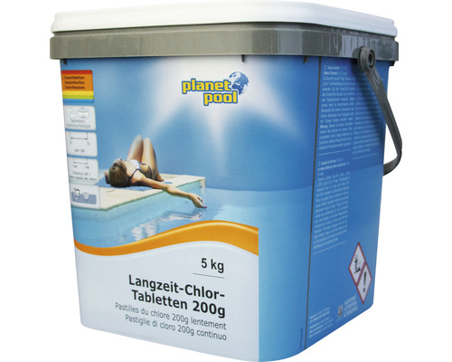 Pastilles de chloration longue durée pour piscine Planet Pool 200g/pièce 5 kg-0