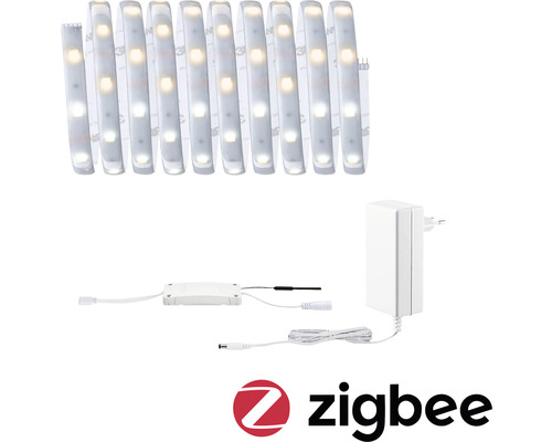 MaxLED 250 Betriebsfertiges Zigbee Strip-Basisset 3 m 810 lm 3000 K Tunable White 150 LED´s beschichtet 24V - Kompatibel mit SMART HOME by hornbach LED-Streifen mit Netzteil und Zigbee Logo