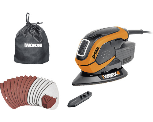 Worx Akku-Multischleifer mit Zubehör und Staubfangsack