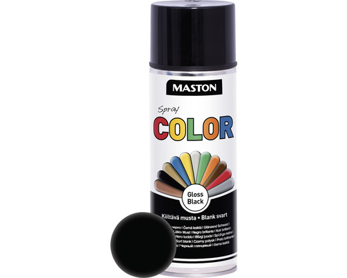 Sprühlack Maston Color glanz schwarz 400 ml Maston Spraylack Glänzend Schwarz