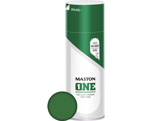 Laque à pulvériser ONE Maston brillant vert 400 ml Spray Maston RAL 6029 vert brillant