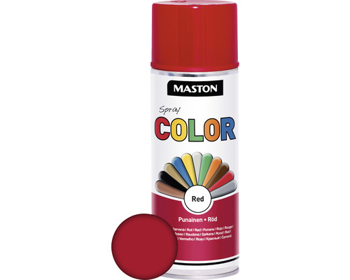 Laque à pulvériser Color Maston brillant rouge 400 ml Bombe aérosol Maston couleur rouge