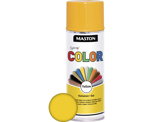 Laque à pulvériser Color Maston brillant jaune 400 ml Aérosol Maston jaune