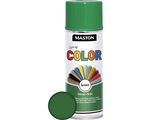 Laque à pulvériser Color Maston brillant vert 400 ml Peinture aérosol Mastons verte