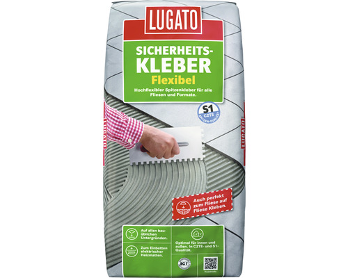 Colle à carrelage Lugato colle de sécurité flexible S1/C2TE 20 kg