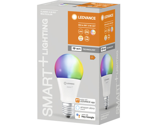 LEDVANCE Smart Multicolor LED Lampe E27 in Produktverpackung