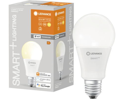 Ledvance Smart WIFI LED-Lampe dimmbar A100 E27/14W (100W) matt 1521 lm 2700 K warmweiß