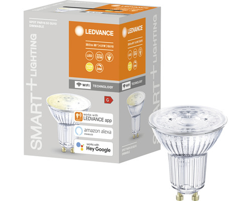 Ampoule réflecteur LED Ledvance Smart WIFI à intensité lumineuse variable PAR16/PAR51 GU10/5W (40W) mat 350 lm 2700 K blanc chaud