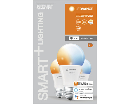 LEDVANCE Smart+ Leuchtmittel Classic A 60 E27, tunable white