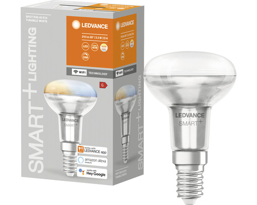 Ampoule réflecteur Ledvance Smart WIFI à intensité lumineuse variable R50 E14/3W(40W) mat 210 lm 2700- 6500 K blanc chaud - blanc lumière du jour