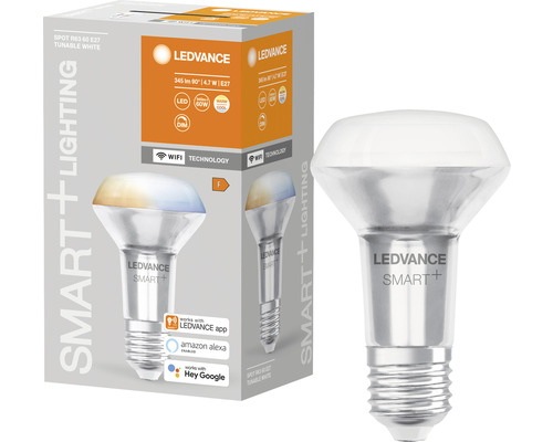 Ampoule réflecteur Ledvance Smart WIFI à intensité lumineuse variable R63 E27/6W(60W) mat 345 lm 2700- 6500 K blanc chaud - blanc lumière du jour