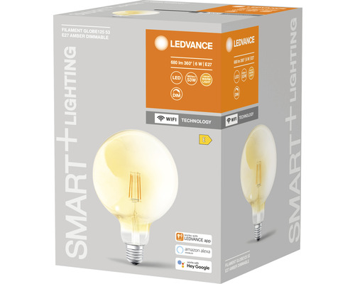 LEDVANCE Globe 125 Filamentleuchtmittel E27, dimmbar, Verpackung