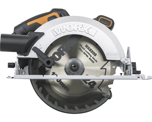 Scie circulaire portative sans fil WORX Nitro 20V 190mm/65,7mm WX520.9, moteur brushless, sans batterie ni chargeur