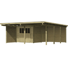Holzgartenhaus mit Vordach zur Aufbewahrung von Gartengeräten