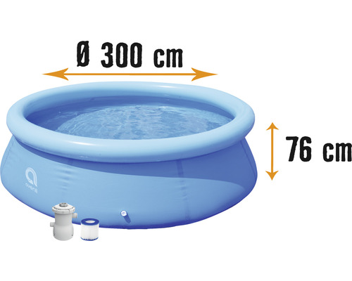Piscine gonflable avec pompe de filtration, diamètre 300 cm, hauteur 76 cm