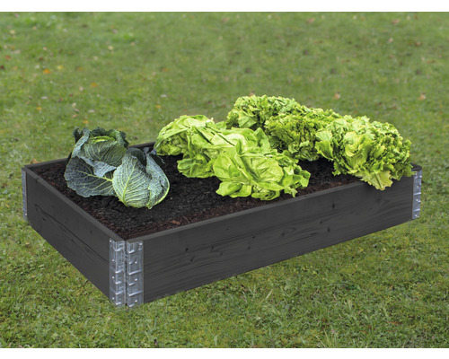 Jardinière surélevée à système d'enfichage, cadre de palette épaisseur de paroi 19 mm 120 x 80 x 20 cm anthracite