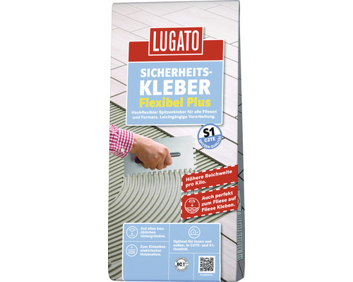 Colle à carrelage Lugato colle de sécurité flexible plus S1/C2TE 3,5 kg