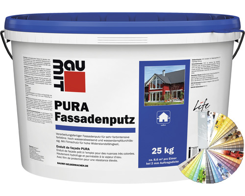 Baumit Kunstharz Fassadenputz mit Kratzputzstruktur Pura 1,5 mm farbig 25 kg