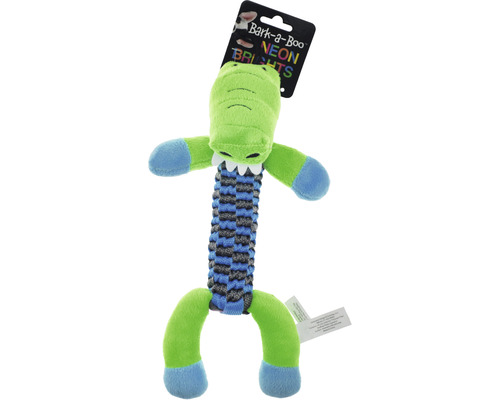 Jouet pour chien alligator et rhinocéros 33 x 13 x 7 cm choix de couleurs aléatoire Jouet pour chien crocodile Bark-a-Boo Neon Brights