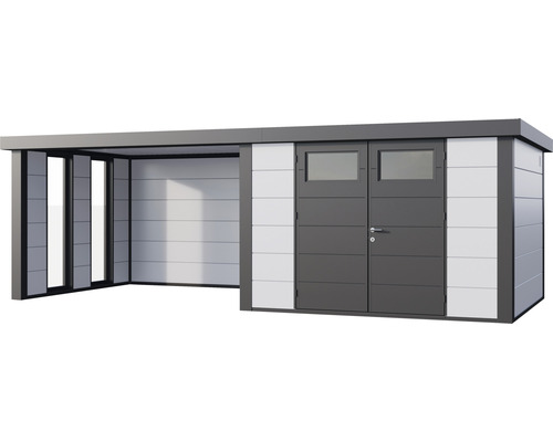 Modernes Gartenhaus mit Anbau und Doppeltür