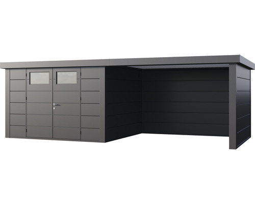 Abri de jardin avec appentis intégré