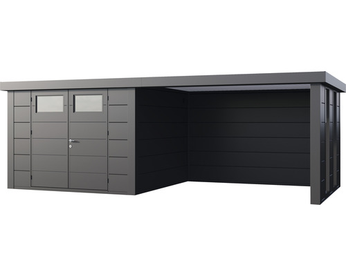 Gartenhaus mit Geräteschuppen und Carport