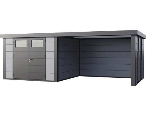 Abri de jardin moderne avec abri intégré pour le jardin