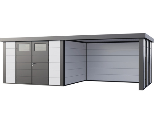 Abri de jardin avec double porte et annexe